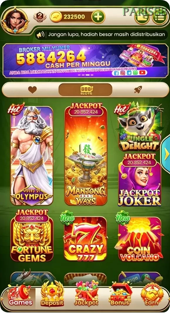 Galeri pratinjau visual paris88 build APK resmi terbaru